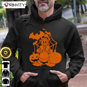 Donald Duck Halloween Pumpkin Bat Sweatshirt Walt Disney Gift For Halloween Unisex Hoodie T Shirt Long Sleeve Prinvity 7 1