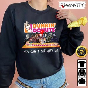 Dunkin Donuts Coffee Horror Movies Halloween Sweatshirt You Cant Sit With Us Gift For Halloween William Rosenberg Unisex Hoodie T Shirt Long Sleeve Prinvity 4