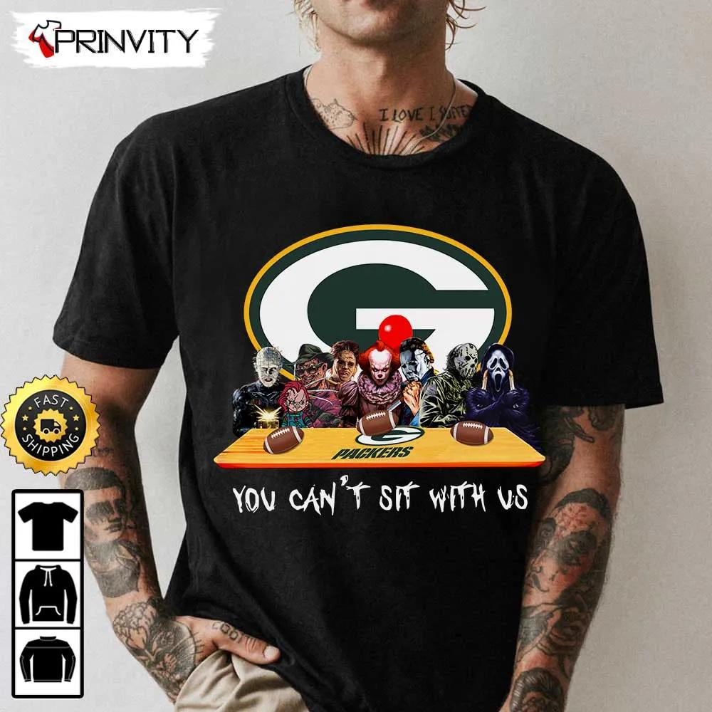 Green Bay Packers Horror Movies Halloween Sweatshirt, You Can't Sit With Us, Gift For Halloween, National Football League, Unisex Hoodie, T-Shirt, Long Sleeve - Prinvity