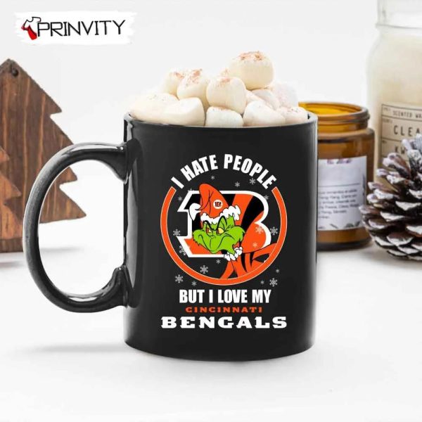 Grinch Christmas I Hate People But I Love My Bengals NFL Mugs, Mugs Size 11oz & 15oz, National Football League, Merry Grinch Mas, Best Christmas Gifts For 2022, Happy Holidays