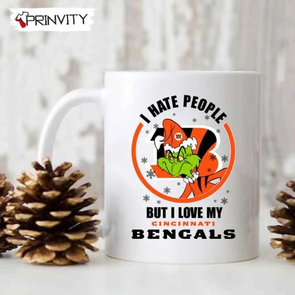 Grinch Christmas I Hate People But I Love My Bengals NFL Mugs, Mugs Size 11oz & 15oz, National Football League, Merry Grinch Mas, Best Christmas Gifts For 2022, Happy Holidays