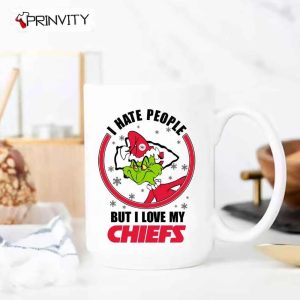 Grinch Christmas I Hate People But I Love My Chiefs NFL Mugs, Mugs Size 11oz & 15oz, National Football League, Merry Grinch Mas, Best Christmas Gifts For 2022, Happy Holidays