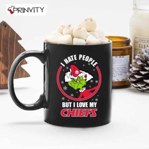 Grinch Christmas I Hate People But I Love My Chiefs NFL Mug Mugs Size 11oz 15oz National Football League Merry Grinch Mas Best Christmas Gifts For 2022 Happy Holidays 3