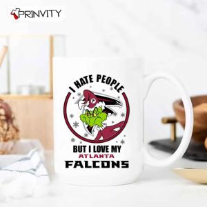 Grinch Christmas I Hate People But I Love My Falcons NFL Mugs, Mugs Size 11oz & 15oz, National Football League, Merry Grinch Mas, Best Christmas Gifts For 2022, Happy Holidays