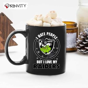 Grinch Christmas I Hate People But I Love My Raiders NFL Mug Mugs Size 11oz 15oz National Football League Merry Grinch Mas Best Christmas Gifts For 2022 Happy Holidays 3