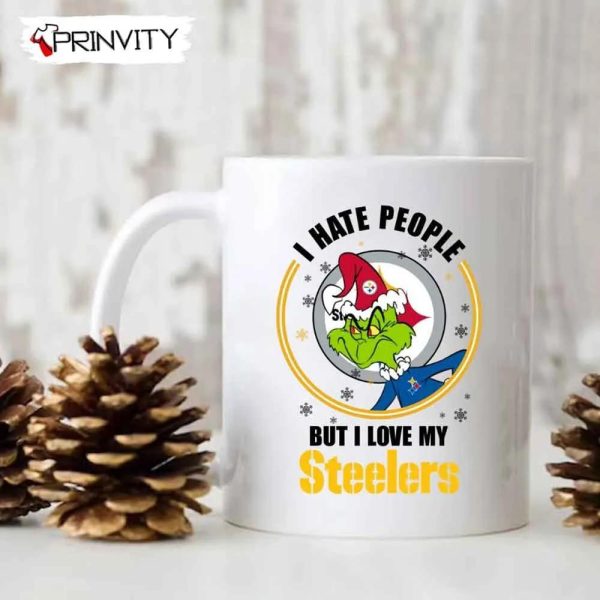 Grinch Christmas I Hate People But I Love My Steelers NFL Mugs, Mugs Size 11oz & 15oz, National Football League, Merry Grinch Mas, Best Christmas Gifts For 2022, Happy Holidays