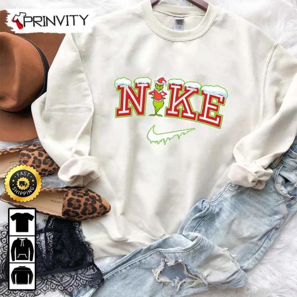Nike The Grinch Christmas Snow Sweatshirt, Cute Christmas, Santa Grinch Christmas, Best Christmas Gifts For 2022, Unisex Hoodie, Sweatshirt, Long Sleeve – Prinvity