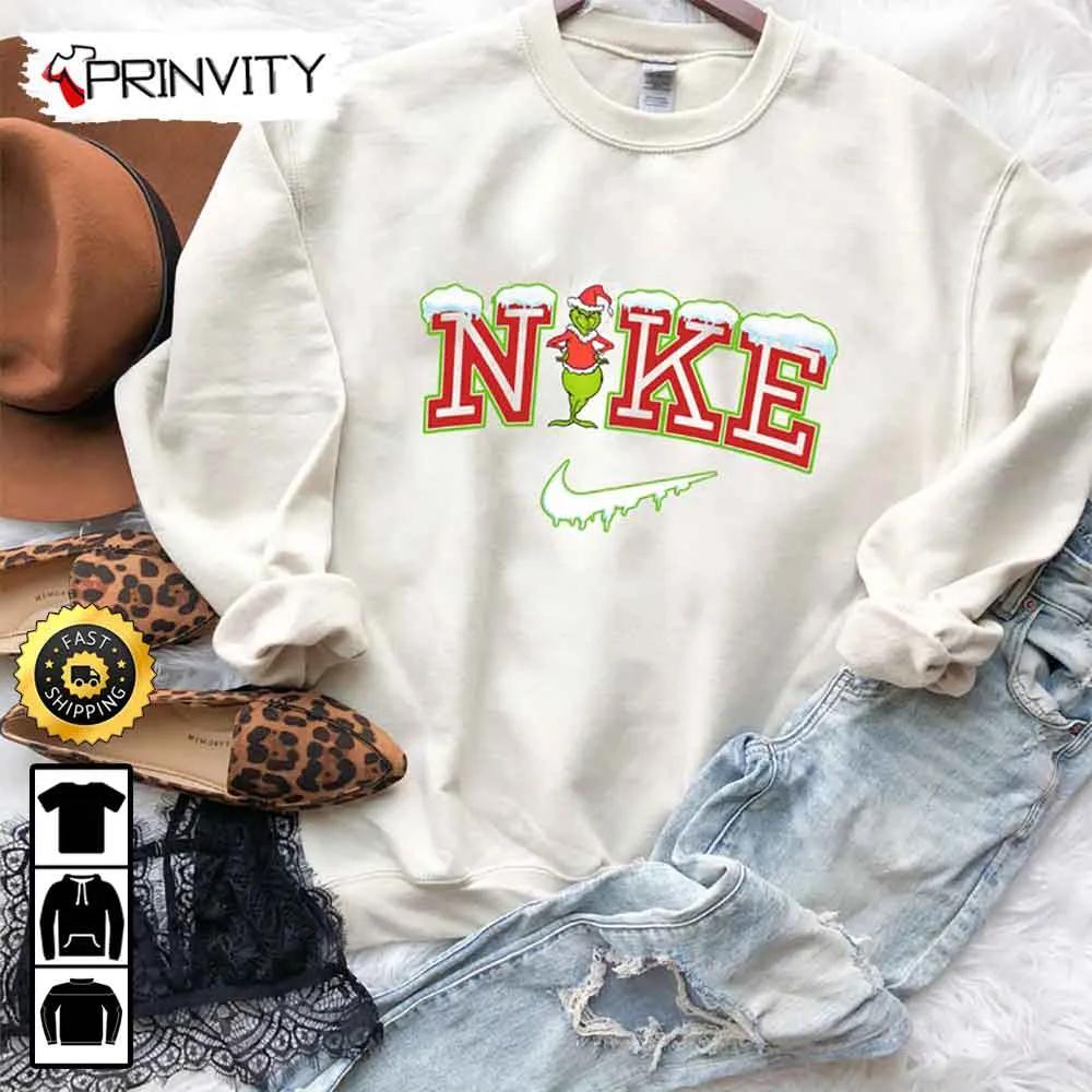 Nike The Grinch Christmas Snow Sweatshirt, Cute Christmas, Santa Grinch Christmas, Best Christmas Gifts For 2022, Unisex Hoodie, Sweatshirt, Long Sleeve - Prinvity