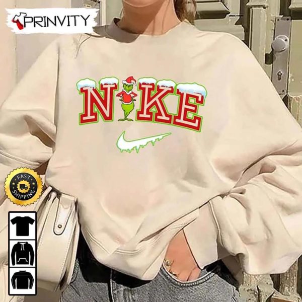 Nike The Grinch Christmas Snow Sweatshirt, Cute Christmas, Santa Grinch Christmas, Best Christmas Gifts For 2022, Unisex Hoodie, Sweatshirt, Long Sleeve – Prinvity