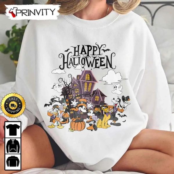 Happy Halloween Mickey And Friend Disney Family Sweatshirt, Walt Disney, Gift For Halloween, Unisex Hoodie, T-Shirt, Long Sleeve – Prinvity