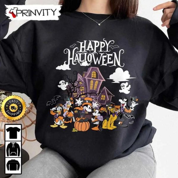 Happy Halloween Mickey And Friend Disney Family Sweatshirt, Walt Disney, Gift For Halloween, Unisex Hoodie, T-Shirt, Long Sleeve – Prinvity