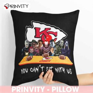 Kansas City Chiefs Horror Movies Halloween Pillow, You Can’t Sit With Us, Gift For Halloween, National Football League, Size 14”x14”, 16”x16”, 18”x18”, 20”x20” – Prinvity