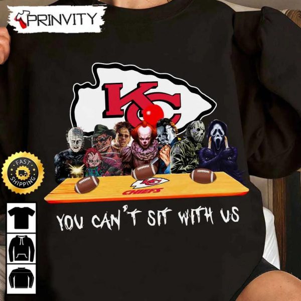 Kansas City Chiefs Horror Movies Halloween Sweatshirt, You Can’t Sit With Us, Gift For Halloween, National Football League, Unisex Hoodie, T-Shirt, Long Sleeve – Prinvity