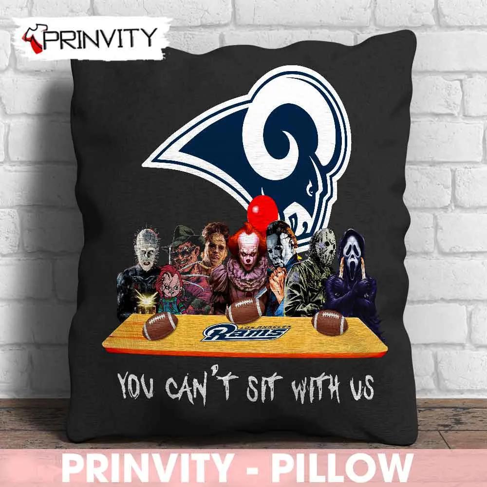 Los Angeles Rams Horror Movies Halloween Pillow, You Can't Sit With Us, Gift For Halloween, National Football League, Size 14”x14”, 16”x16”, 18”x18”, 20”x20” - Prinvity