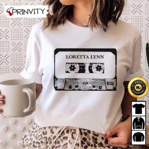 Loretta Lynn Cassette Tape T-Shirt, Country Music’s Iconic, Unisex Hoodie, Sweatshirt, Long Sleeve, Tank Top – Prinvity