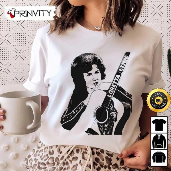 Loretta Lynn Legends Guitar T-Shirt, Country Music’s Iconic, Unisex Hoodie, Sweatshirt, Long Sleeve, Tank Top – Prinvity