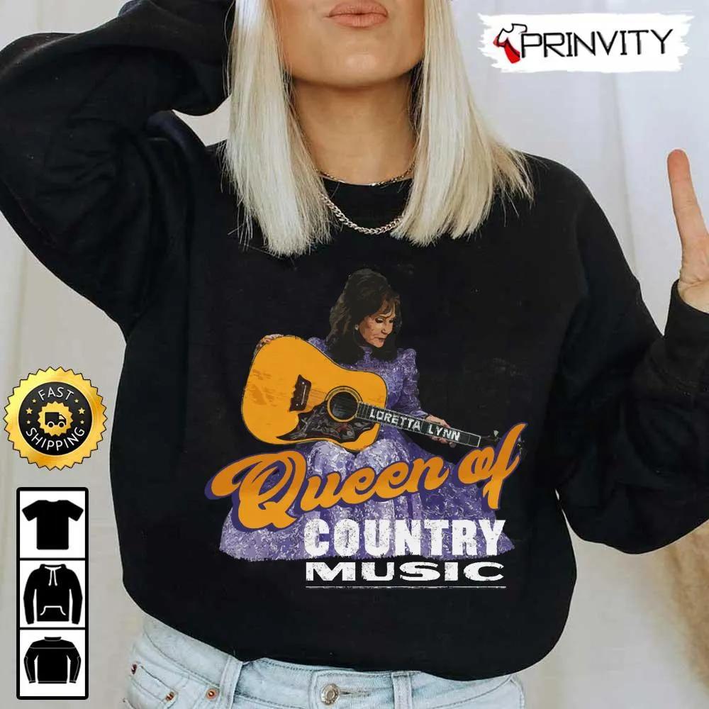 Loretta Lynn Queen Of Country Music T-Shirt, Country Music's Iconic, Unisex Hoodie, Sweatshirt, Long Sleeve, Tank Top - Prinvity