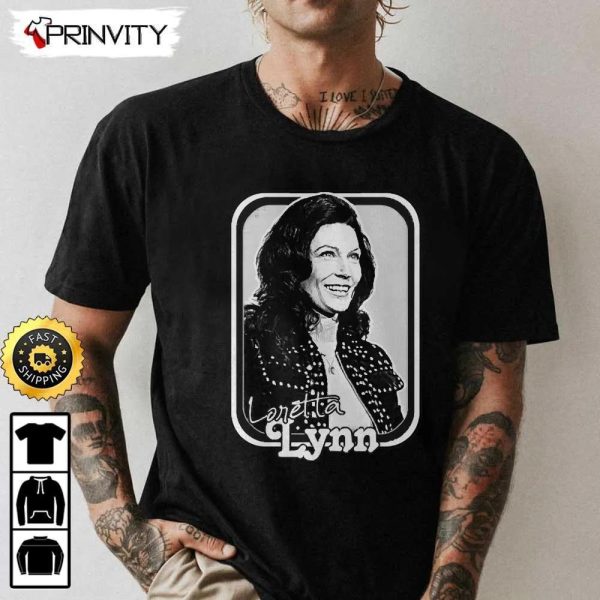 Loretta Lynn Style Country Music Fan T-Shirt, Country Music’s Iconic, Unisex Hoodie, Sweatshirt, Long Sleeve, Tank Top – Prinvity