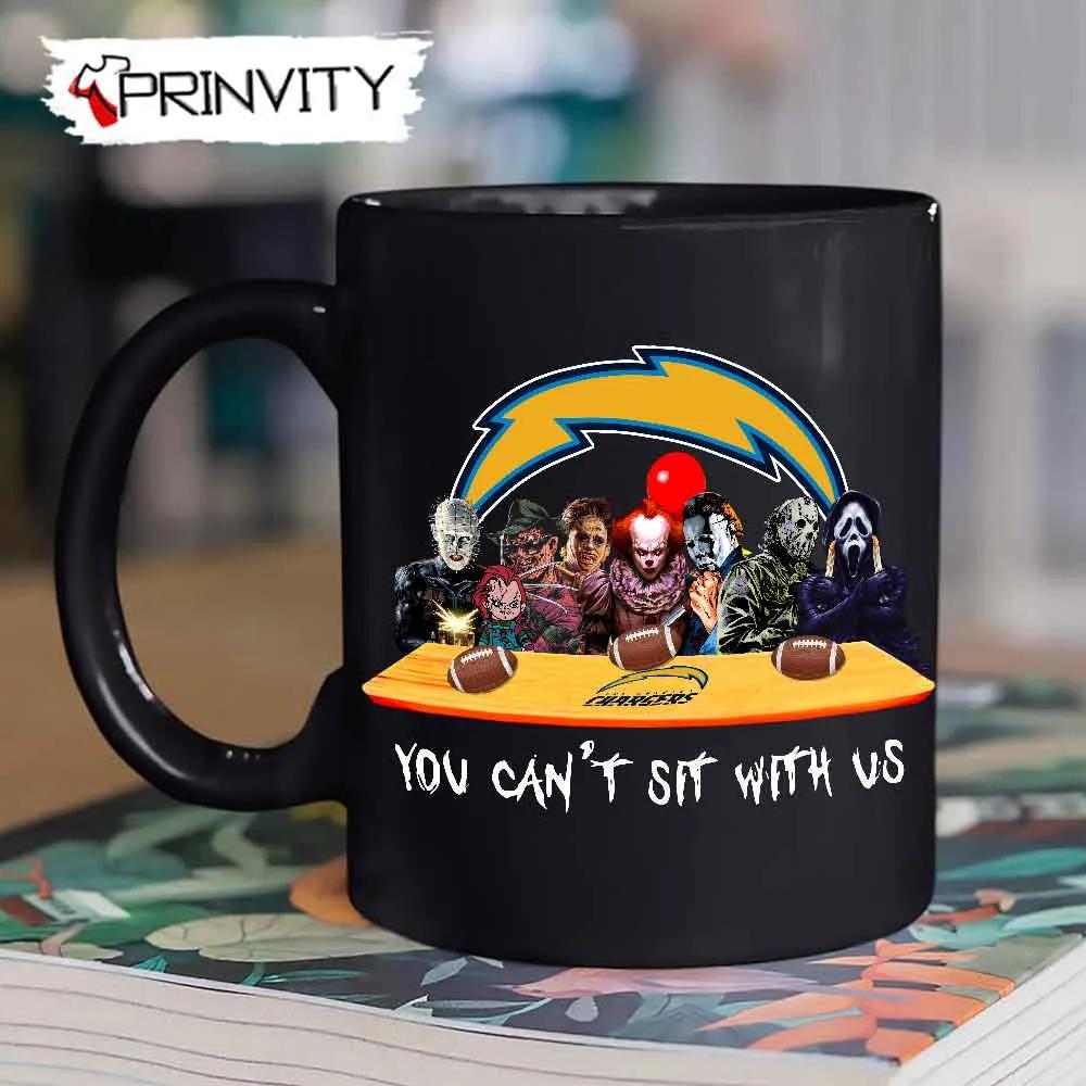 Los Angeles Chargers Horror Movies Halloween Mug, Size 11oz & 15oz, You Can't Sit With Us, Gift For Halloween, Los Angeles Chargers Club National Football League - Prinvity