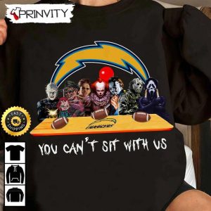 Los Angeles Chargers Horror Movies Halloween Sweatshirt, You Can’t Sit With Us, Gift For Halloween, National Football League, Unisex Hoodie, T-Shirt, Long Sleeve – Prinvity