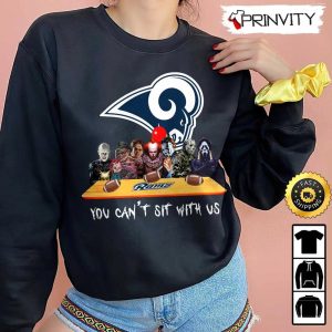 Los Angeles Rams Horror Movies Halloween Sweatshirt, You Can’t Sit With Us, Gift For Halloween, National Football League, Unisex Hoodie, T-Shirt, Long Sleeve – Prinvity