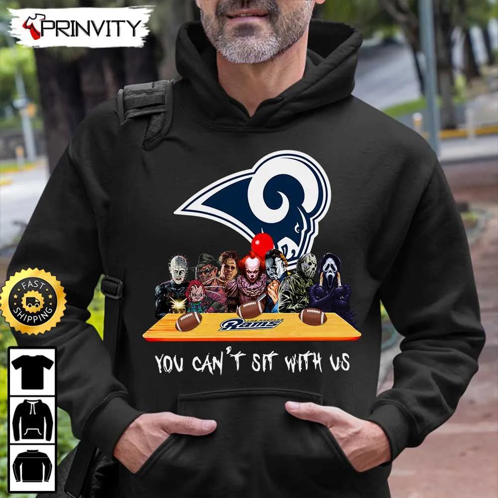 Los Angeles Rams Horror Movies Halloween Sweatshirt, You Can't Sit With Us, Gift For Halloween, National Football League, Unisex Hoodie, T-Shirt, Long Sleeve - Prinvity