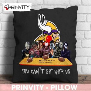 Minnesota Vikings Horror Movies Halloween Pillow, You Can't Sit With Us, Gift For Halloween, Minnesota Vikings Club National Football League - Prinvity 2