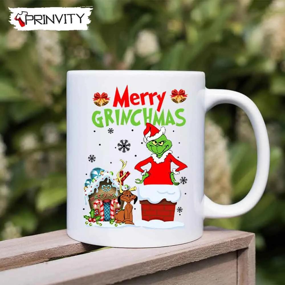 Merry Grinchmas Grinch And Max Dog Coffee Mugs, White Mugs Size 11oz & 15oz, Movies Christmas, Merry Grinch Mas, Best Christmas Gifts For You 2022, Happy Holidays - Prinvity