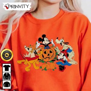 Mickey And Friends Disney Family Halloween Pumpkin Sweatshirt, Minnie Mouse, Donald Duck Spooky, Walt Disney, Gift For Halloween, Unisex Hoodie, T-Shirt, Long Sleeve