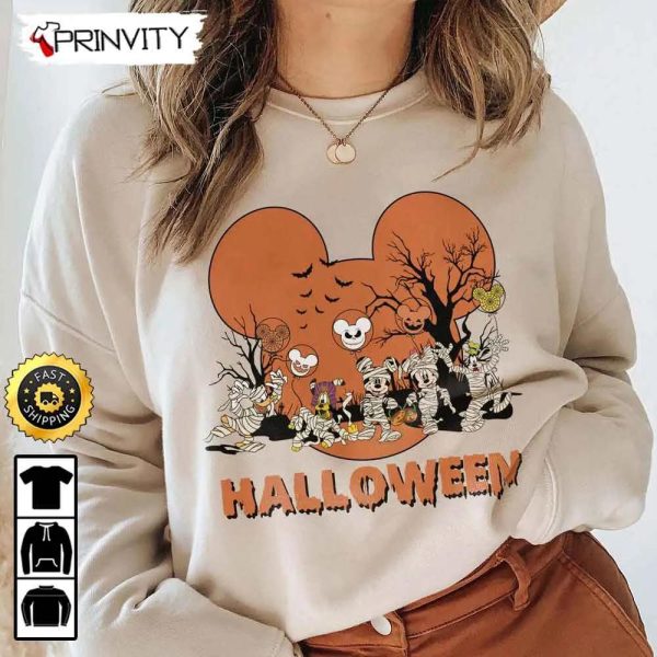 Mickey And Friends Disney Scary Mummy Halloween Sweatshirt, Walt Disney, Gift For Halloween, Unisex Hoodie, T-Shirt, Long Sleeve – Prinvity