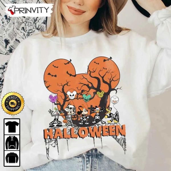 Mickey And Friends Disney Skeleton Nightmare Halloween Sweatshirt, Walt Disney, Gift For Halloween, Unisex Hoodie, T-Shirt, Long Sleeve – Prinvity
