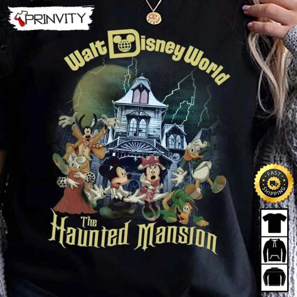 Mickey & Friends Walt Disney World Halloween Haunted Mansion Sweatshirt, Walt Disney, Gift For Halloween, Unisex Hoodie, T-Shirt, Long Sleeve – Prinvity