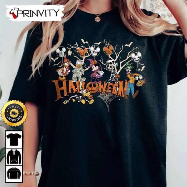 Mickey Minnie And Friends Disney Family Halloween Sweatshirt, Walt Disney, Gift For Halloween, Unisex Hoodie, T-Shirt, Long Sleeve – Prinvity