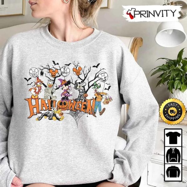 Mickey Minnie And Friends Disney Family Halloween Sweatshirt, Walt Disney, Gift For Halloween, Unisex Hoodie, T-Shirt, Long Sleeve – Prinvity