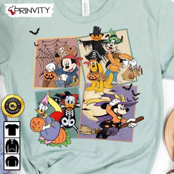 Mickey & Minnie And Friends Disney Halloween Sweatshirt, Trick Or Treat, Walt Disney, Gift For Halloween, Unisex Hoodie, T-Shirt, Long Sleeve – Prinvity