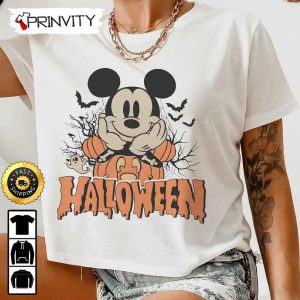 Mickey Mouse Crop Top Disney Halloween Pumpkin Scary Sweatshirt Boo Crew Walt Disney Gift For Halloween Unisex Hoodie T Shirt Long Sleeve Prinvity 1 1