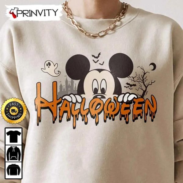 Mickey Mouse Disney Halloween Boo Crew Sweatshirt, Walt Disney, Gift For Halloween, Unisex Hoodie, T-Shirt, Long Sleeve – Prinvity