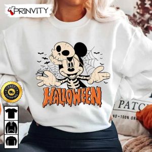 Mickey Mouse Skeleton Funny Disney Halloween Sweatshirt Walt Disney Gift For Halloween Unisex Hoodie T Shirt Long Sleeve Prinvity 2