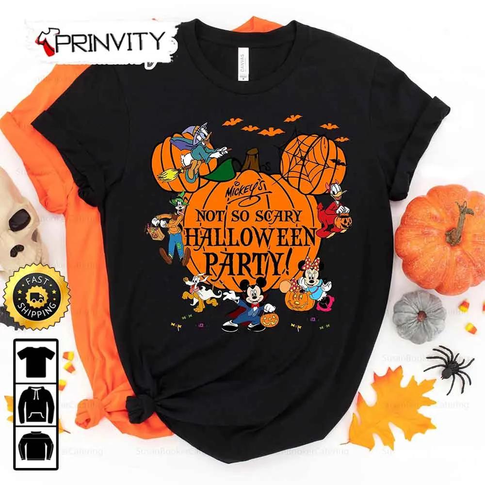 Mickey's Not So Scary Disney Halloween Party 2022 Pumpkin Sweatshirt, Walt Disney, Gift For Halloween, Unisex Hoodie, T-Shirt, Long Sleeve - Prinvity