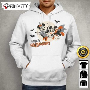 Minnie And Mickey Happy Halloween Flying Sweatshirt Walt Disney Gift For Halloween Unisex Hoodie T Shirt Long Sleeve Prinvity 2 1