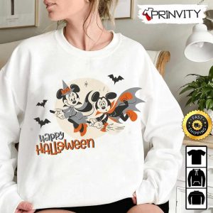 Minnie And Mickey Happy Halloween Flying Sweatshirt Walt Disney Gift For Halloween Unisex Hoodie T Shirt Long Sleeve Prinvity 5 1