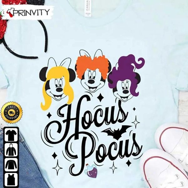 Minnie & Mickey Hocus Pocus Cute Halloween Sweatshirt, Walt Disney, Gift For Halloween, Unisex Hoodie, T-Shirt, Long Sleeve – Prinvity