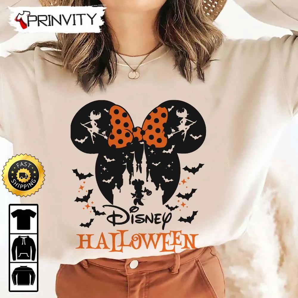 Minnie Mouse Disney Halloween Witch Bat Sweatshirt, Walt Disney, Gift For Halloween, Unisex Hoodie, T-Shirt, Long Sleeve - Prinvity