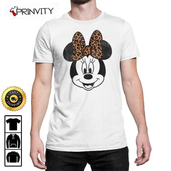 Minnie Mouse Leopard Cute Sweatshirt, Walt Disney, Gift For Halloween, Unisex Hoodie, T-Shirt, Long Sleeve – Prinvity