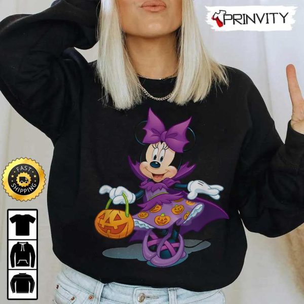 Minnie Mouse Magic Halloween Pumpkin Sweatshirt, Walt Disney, Gift For Halloween, Unisex Hoodie, T-Shirt, Long Sleeve – Prinvity