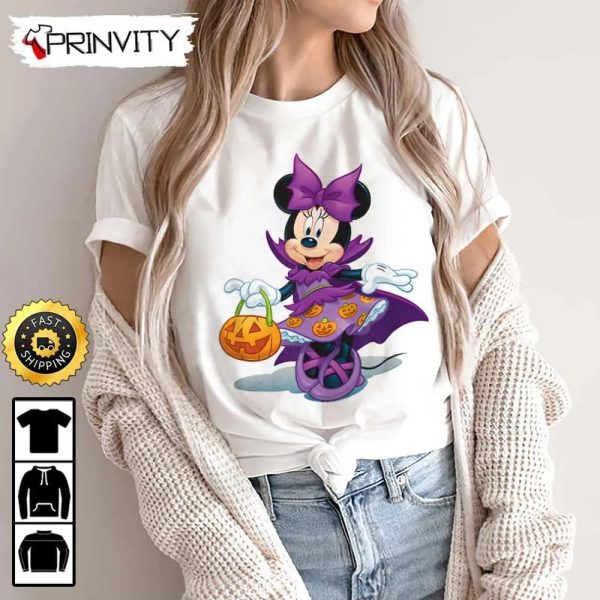 Minnie Mouse Magic Halloween Pumpkin Sweatshirt, Walt Disney, Gift For Halloween, Unisex Hoodie, T-Shirt, Long Sleeve – Prinvity