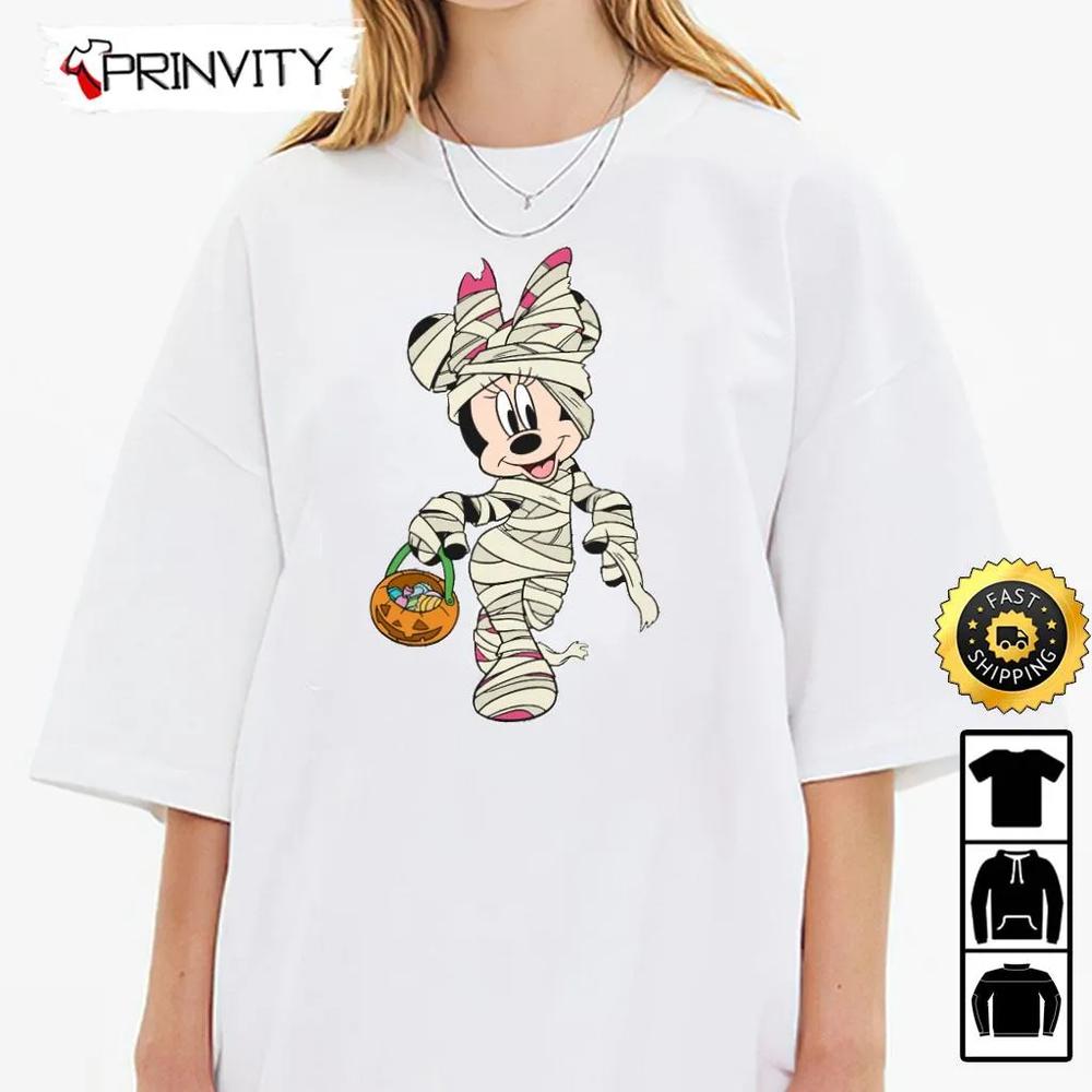 Minnie Mouse Mummies Halloween Pumpkin Trick Or Treat Sweatshirt, Walt Disney, Gift For Halloween, Unisex Hoodie, T-Shirt, Long Sleeve - Prinvity