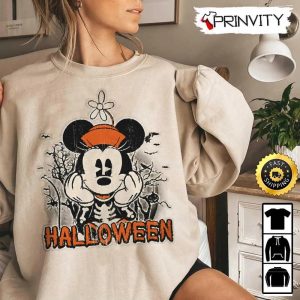 Minnie Mouse Skeleton Cute Halloween Sweatshirt Walt Disney Gift For Halloween Unisex Hoodie T Shirt Long Sleeve Prinvity 4