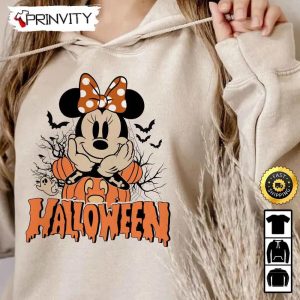 Minnie Mouse Skeleton Halloween Pumpkin Sweatshirt Spooky Season Disney Trip Walt Disney Gift For Halloween Unisex Hoodie T Shirt Long Sleeve Prinvity 2