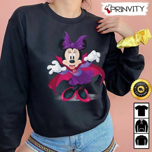 Minnie Mouse Vampire Halloween Sweatshirt, Walt Disney, Gift For Halloween, Unisex Hoodie, T-Shirt, Long Sleeve – Prinvity